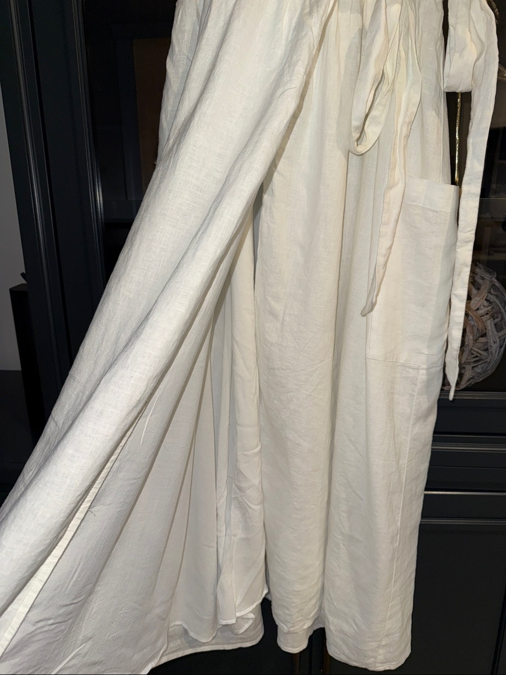 Urban Outfitters Cream Wrap Lined Maxi Dress with Tie Waist - Picture 3 of 11